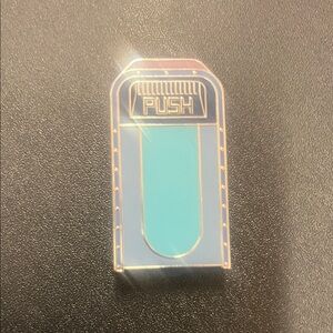 Blue 'PUSH' Enamel Pin Disney